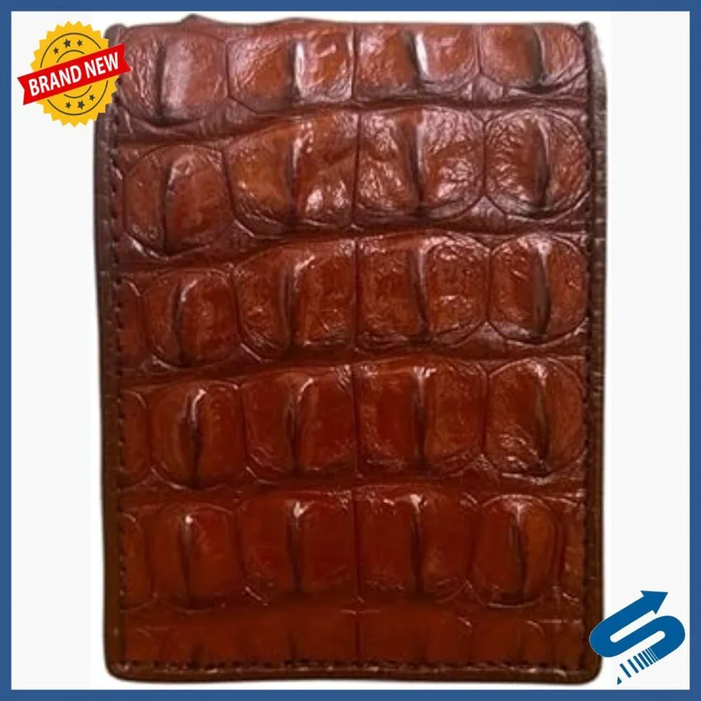 Genuine Alligator Bifold Wallet For Men, 6 Card Slots, Compact Design